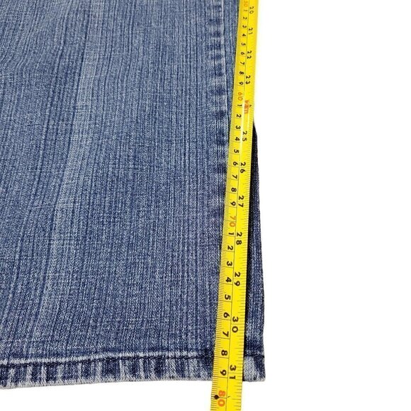 Seven7 Y2K Straight Leg Jeans Womens 20x31 Denim Medium Wash Embroidered Pockets - Picture 11 of 12